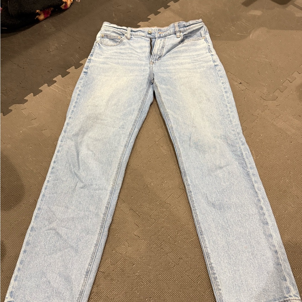 American Eagle Outfitters Super High-Rise Straight Jeans - Light Blue